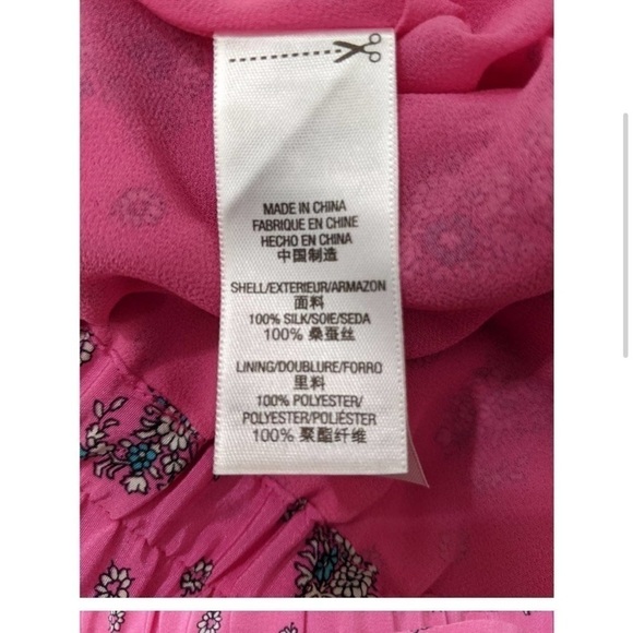 𝅺JUICY COUTURE Silk pink hilt boho paisley shorts tie belt summer - Picture 7 of 8